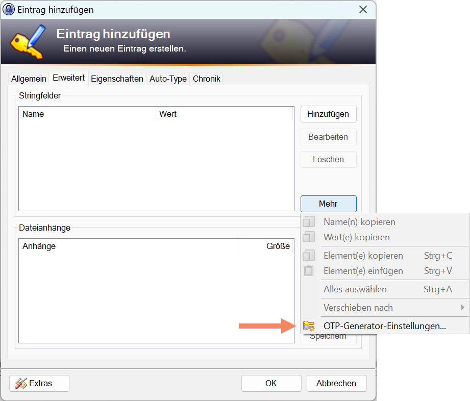 KeePass-TOTP-Generator öffnen